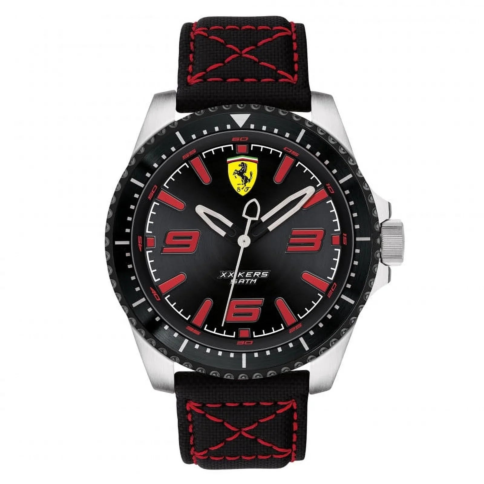 Ferrari Men's Scuderia  Kers Black Leather Strap 46mm Watch