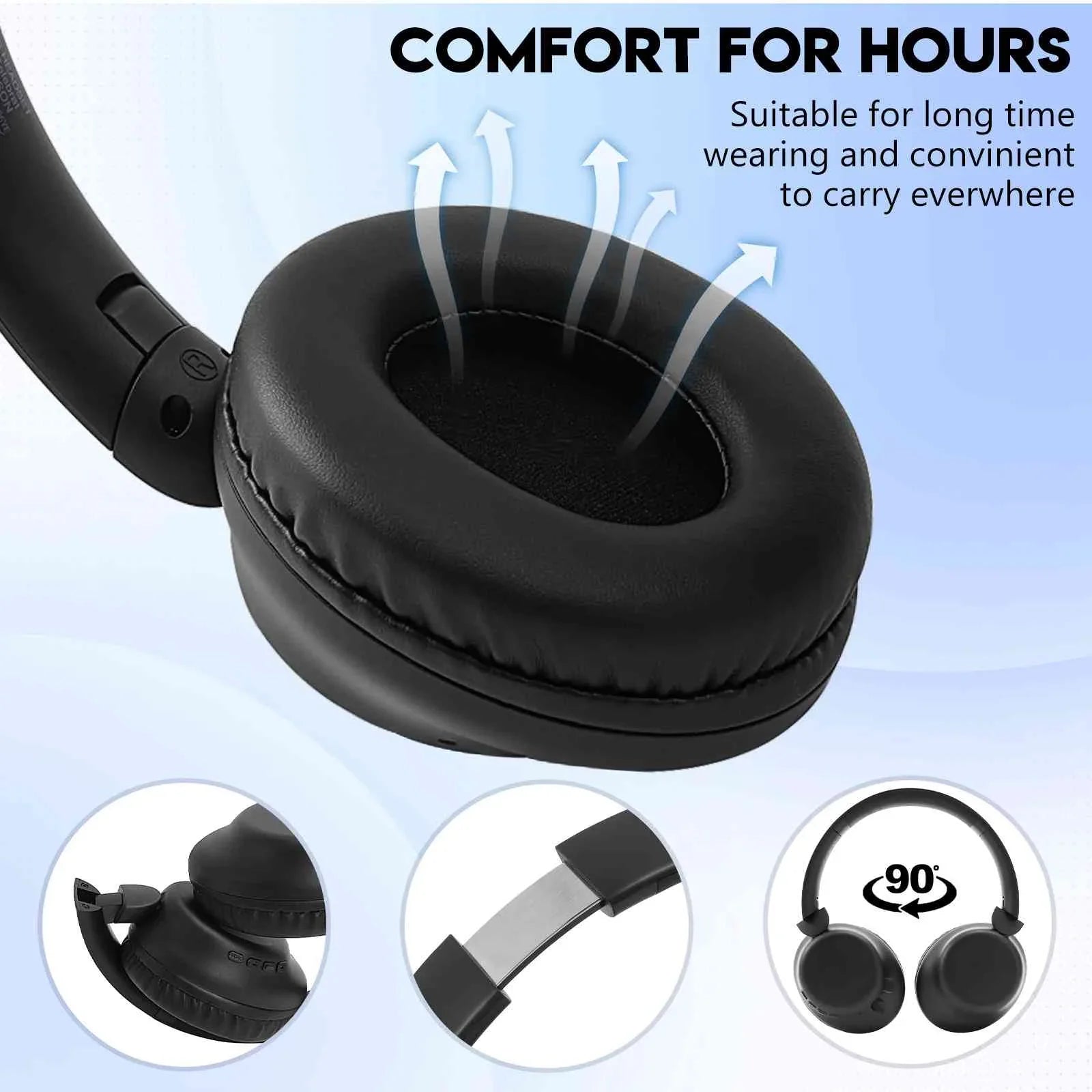 UrbanX  Wireless Bluetooth Stereo Earphones High Resolution Audio Deep Bass Superior Comfort Over The Ear Headphones with Mic for  Desire 628 phone Call Support