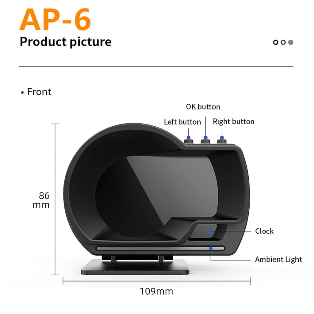 Car  Display, OBDⅡ+ Smart Gauge High Definition Speedometer Car Diagnostic Tool  Fault Code Elimination Safe Driving Computer Overspeed Fault Alarm for All Vehicles