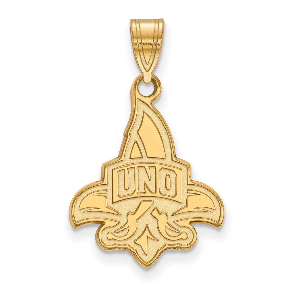10k Yellow Gold LogoArt Official Licensed Collegiate University of New Orleans () Large Pendant