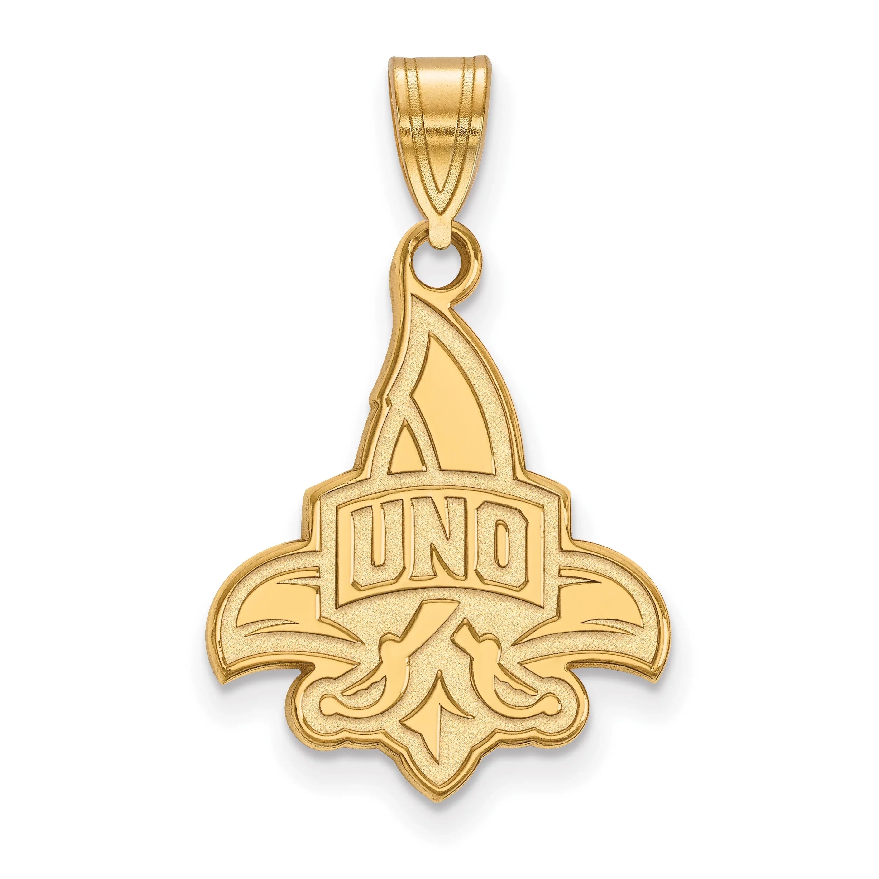 10k Yellow Gold LogoArt Official Licensed Collegiate University of New Orleans () Large Pendant