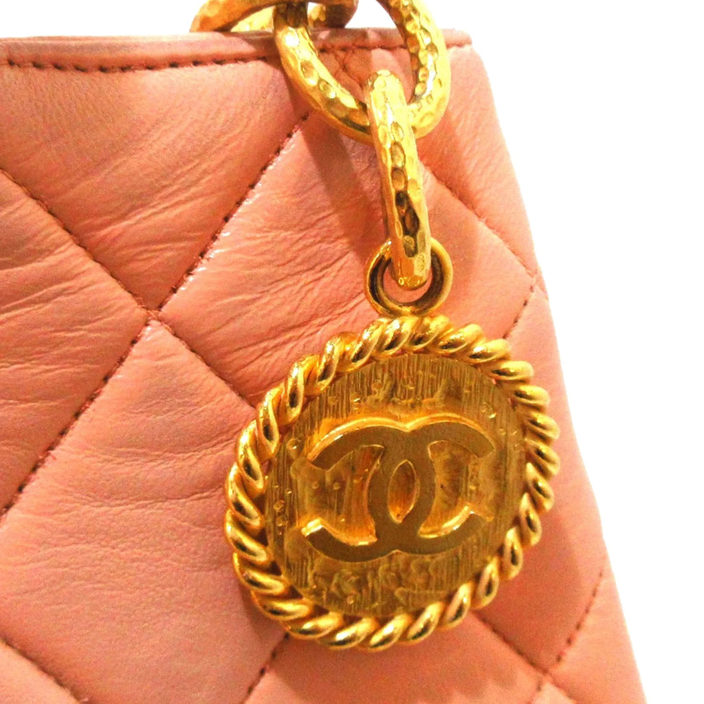 Pre-Owned Authenticated Chanel Lambskin Medallion Tote Leather Orange Tote Bag Women (Good)