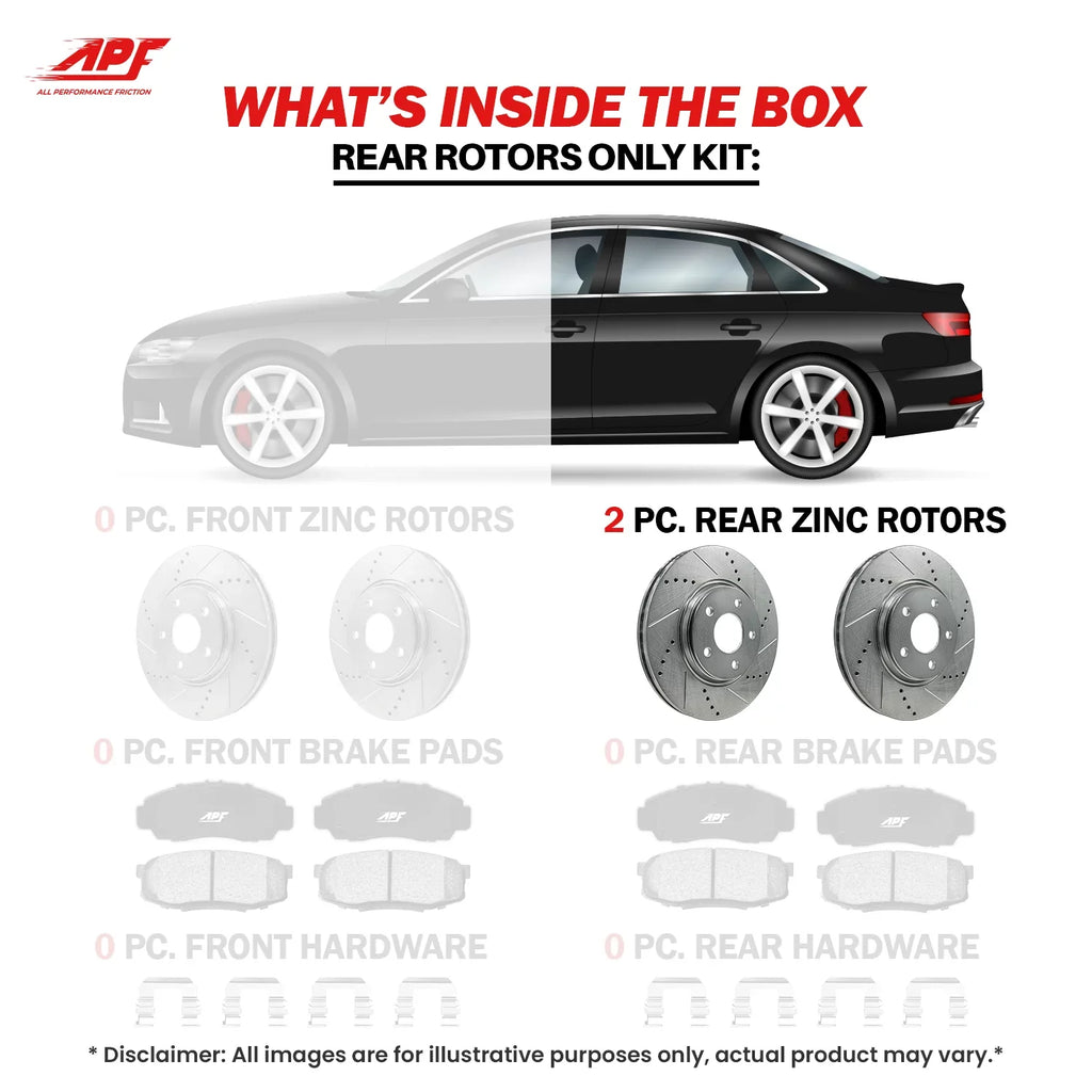 Rear Drill/Slot Zinc Brake Rotors For Ford Ranger 1998-2002