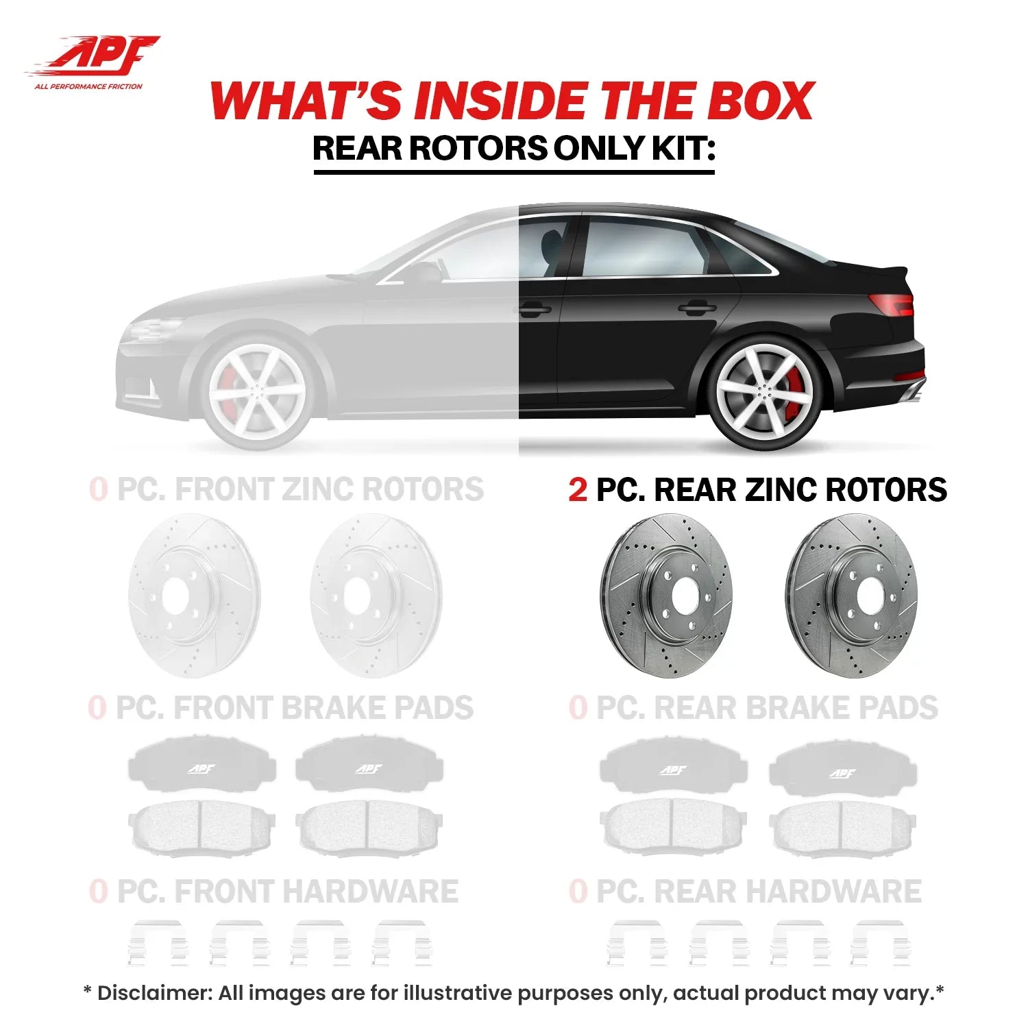 Rear Drill/Slot Zinc Brake Rotors For Ford Ranger 1998-2002