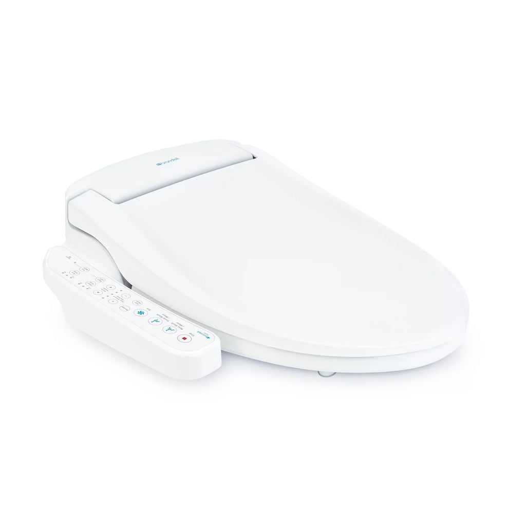 Brondell Swash  Bidet Seat with Sidearm, Dryer and Stainless Steel Nozzle, Round White