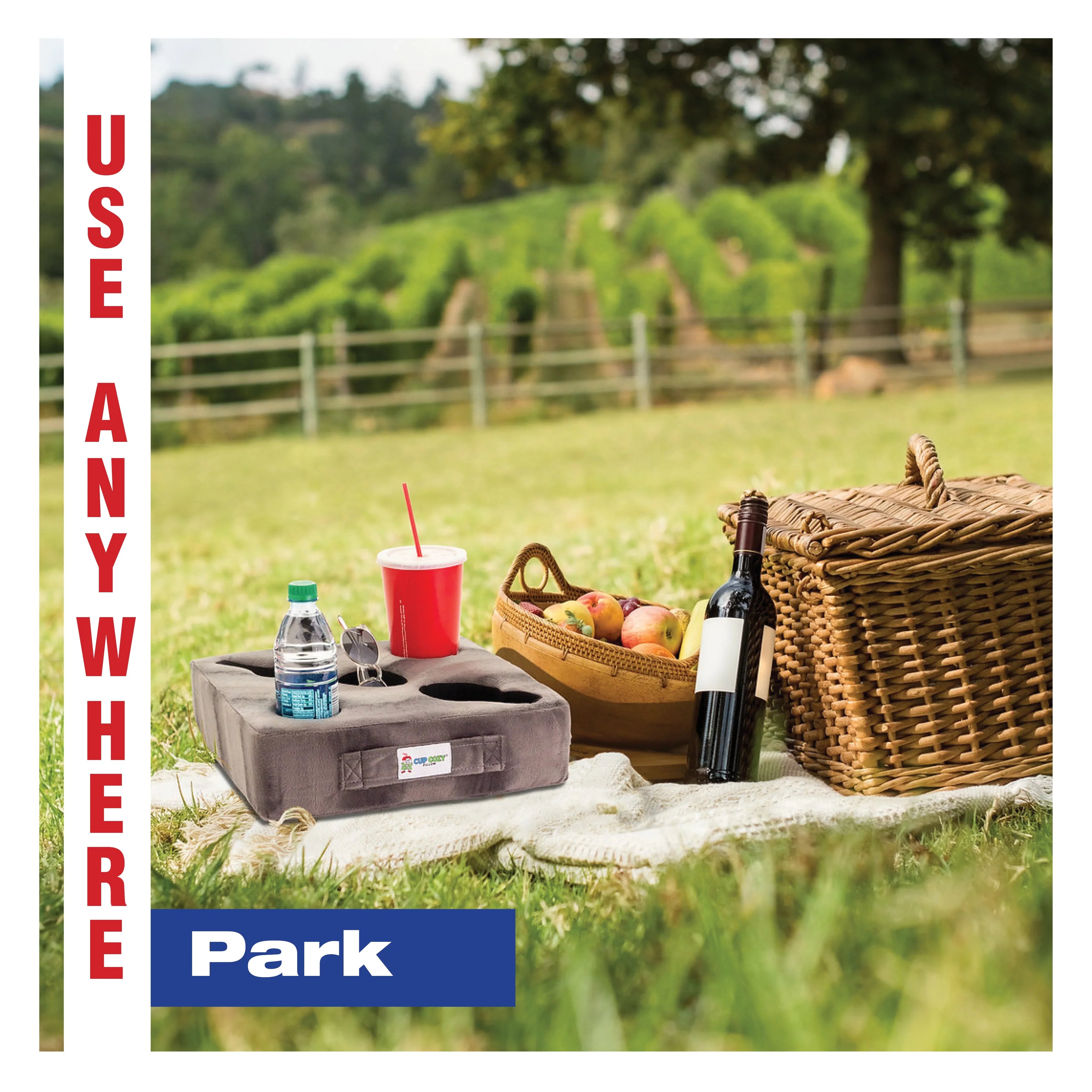 Cup Cozy Deluxe Pillow (Navy) As Seen on  -The world's  cup holder! Keep your drinks close and prevent spills. Use it anywhere-Couch, floor, bed, man cave, car, , park, beach and more!