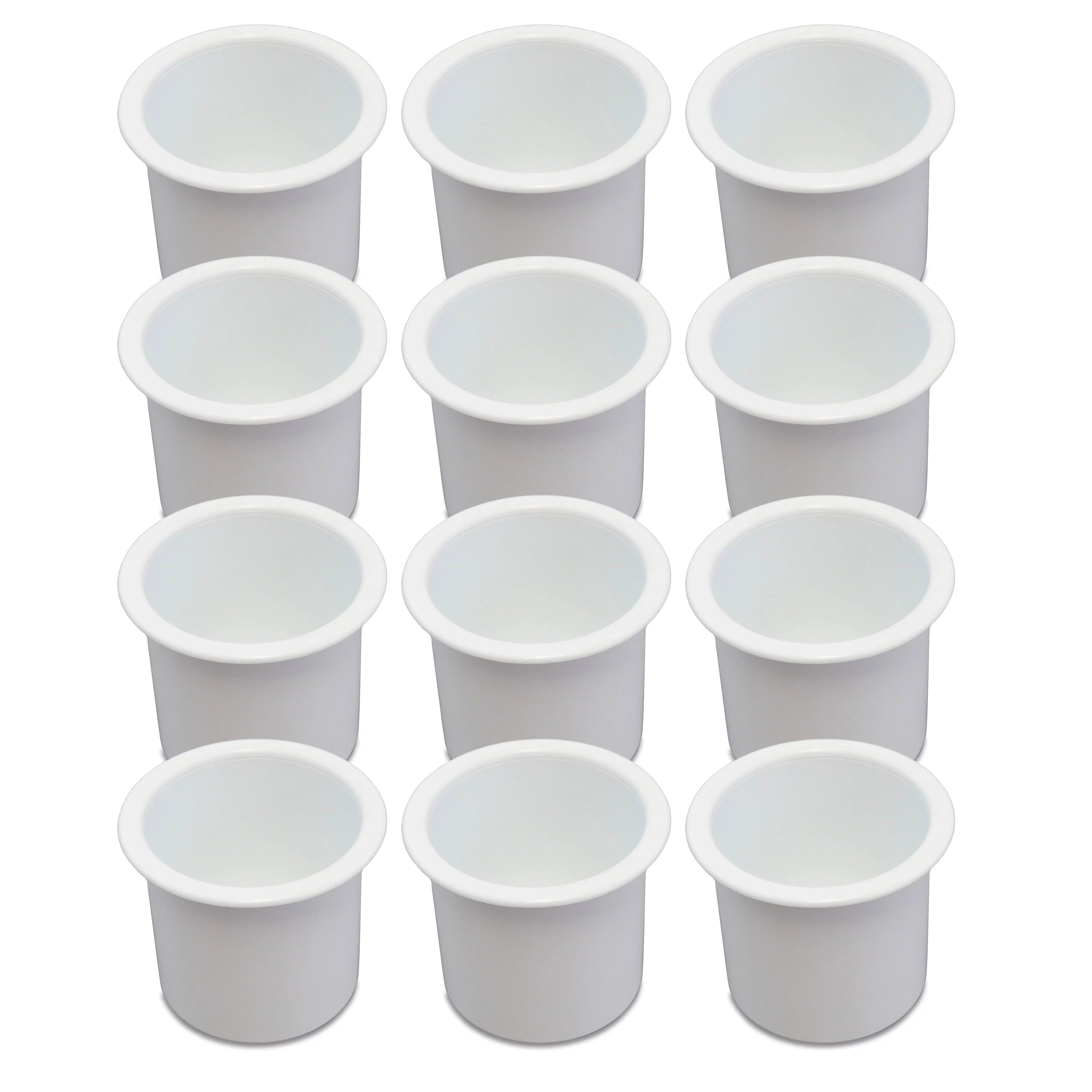 12 Cup Holder Plastic Pocket Recessed Drop In Insert Universal for Boat  Car Truck Sofa Game Table Marine Pontoon Motorhome Camper White