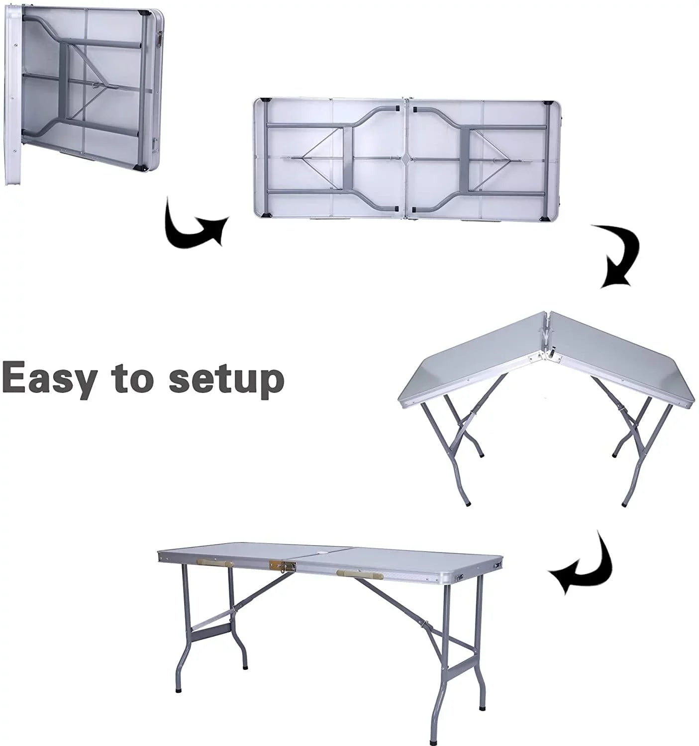 Mydepot Portable Folding Aluminum Picnic Table, Umbrella Hole, Compact, Carry Bag, Camping