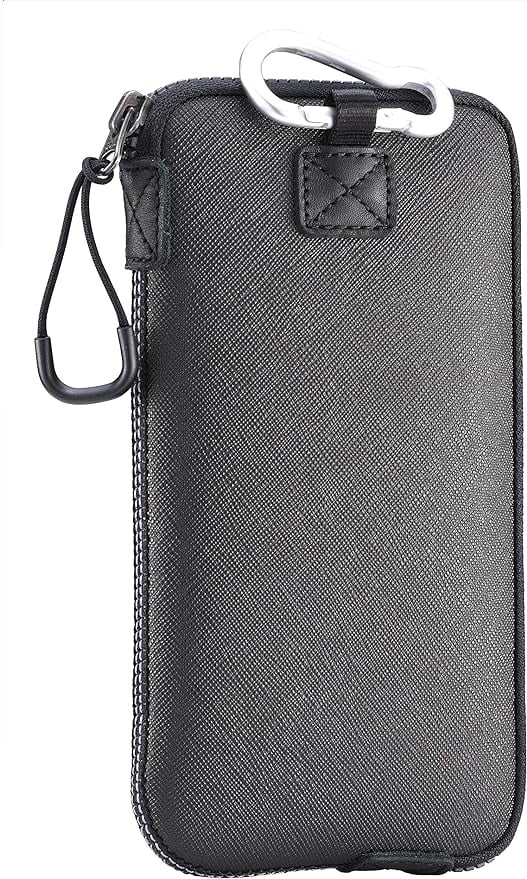 OneJoy Neoprene Cell Phone Pouch, Large Zipper Opening, Lightweight & Protective Phone Sleeves for iPhone Durable Phone Carrier Bag, Thermal Carrying Phone Pouch with Inner Pocket [Black]