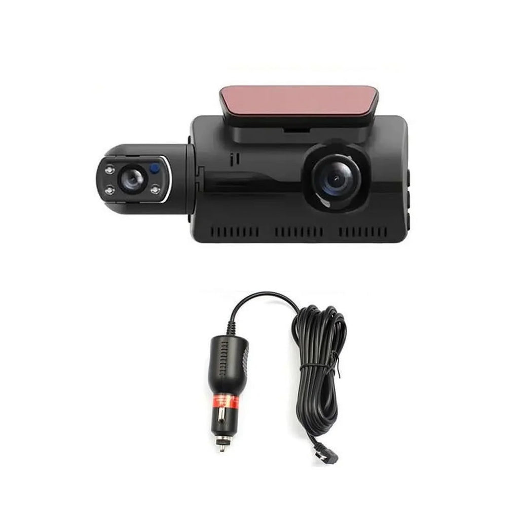 1080P  Dash Cam Front And Rear And Interior 3 Cameras With  Dual Lens Car  Night DashCam Vehicle Camera Auto