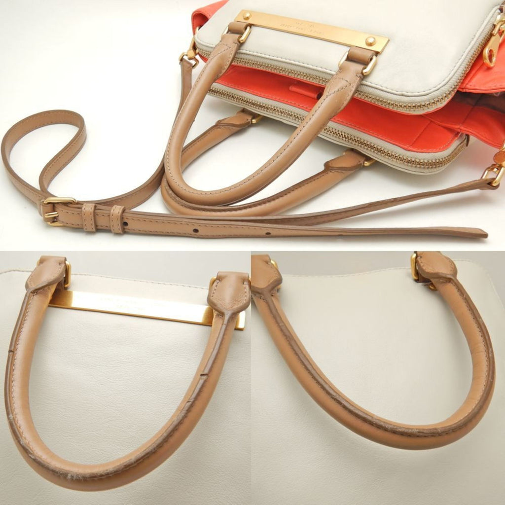 Pre-Owned    Handbag Leather Grey Orange 251616 (Good)