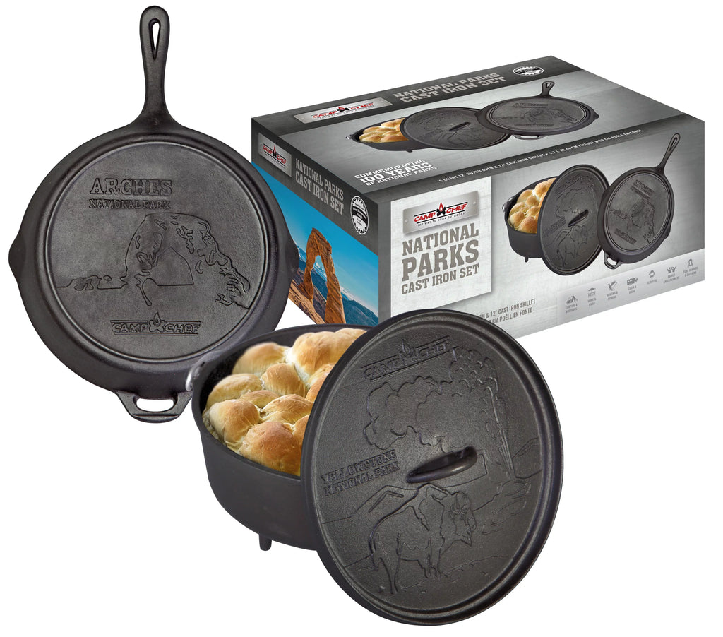 Camp Chef 12" Dutch Oven and Skillet Set, , Cast Iron Nonstick