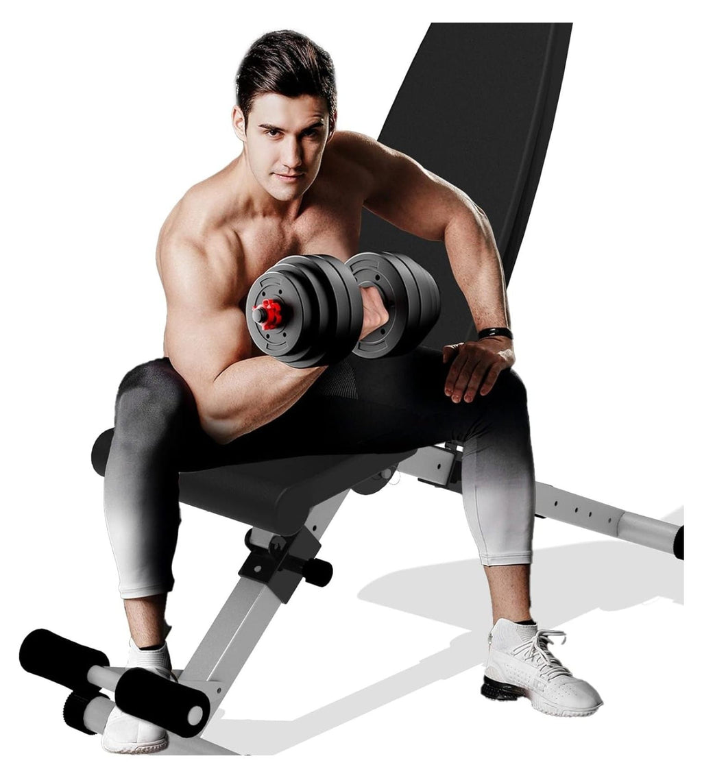 Adjustable Weight Bench Foldable Workout Bench Press for Full Body, Strength Training Decline Incline Bench for Home Gym