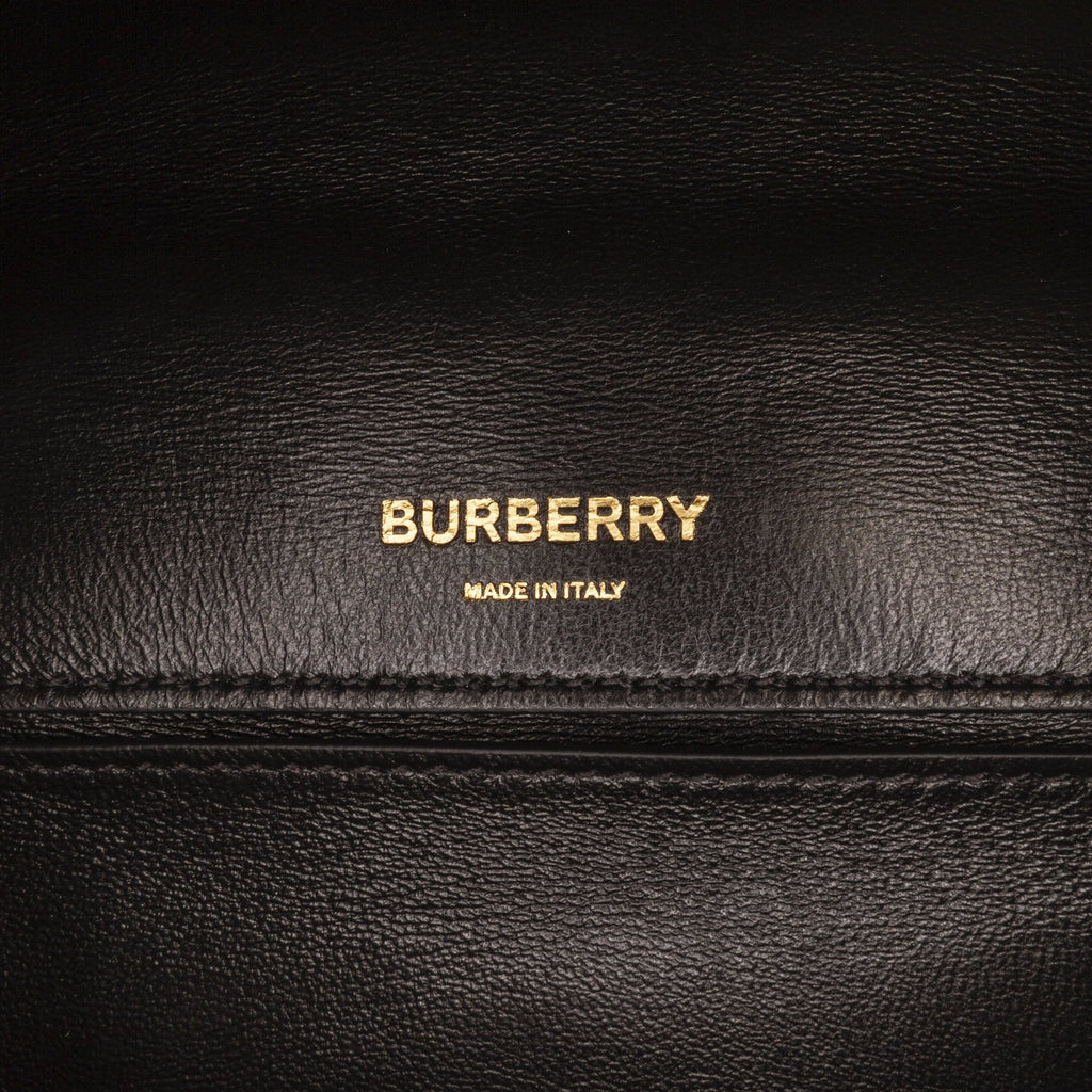 Pre-Owned Authenticated Burberry Small Sequin Lola Bag Calf Leather Black Crossbody Bag Unisex (Good)