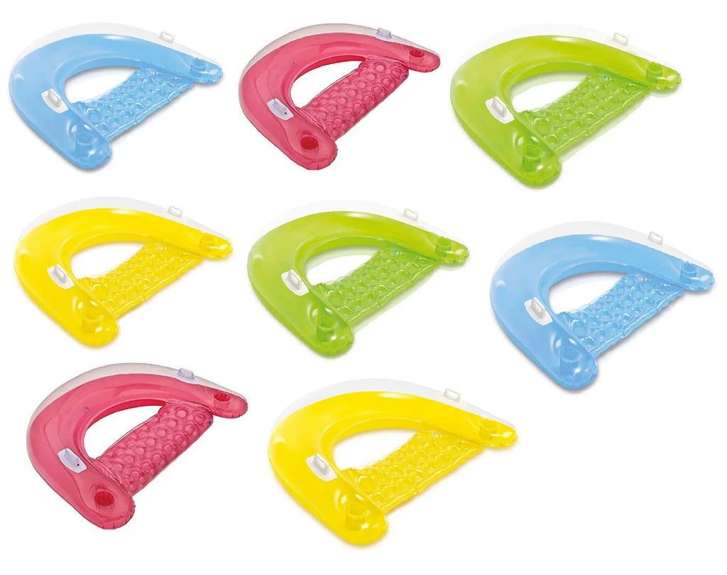 Intex Sit ' Float Inflatable Colorful Floating Pool Lounges 8 Pack (Colors Vary)