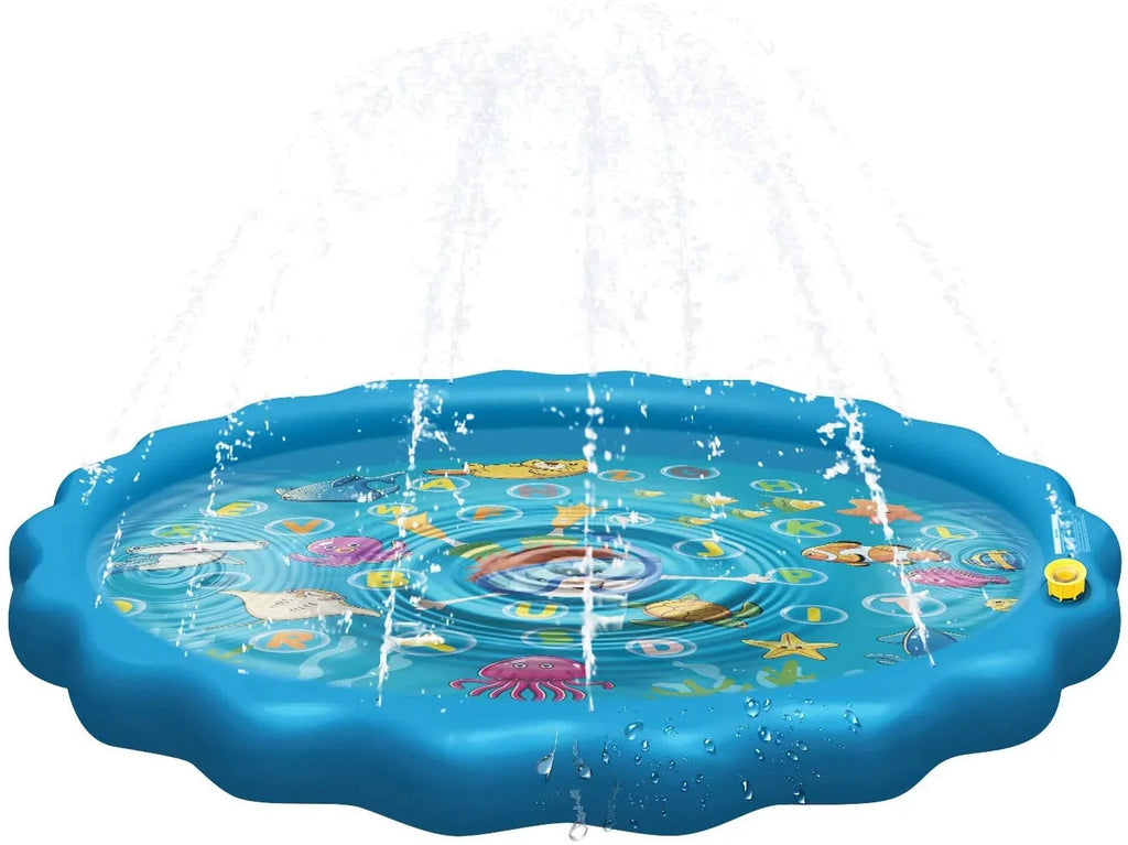 Sprinkle & Splash Play Mat - 68" Water Sprinkler, Kiddie Outdoor Outside Water Pool Toys for Toddlers Kids Children Infants Boys and Girls - Perfect Inflatable Outdoor Summer Water Toys Sprinkler pad