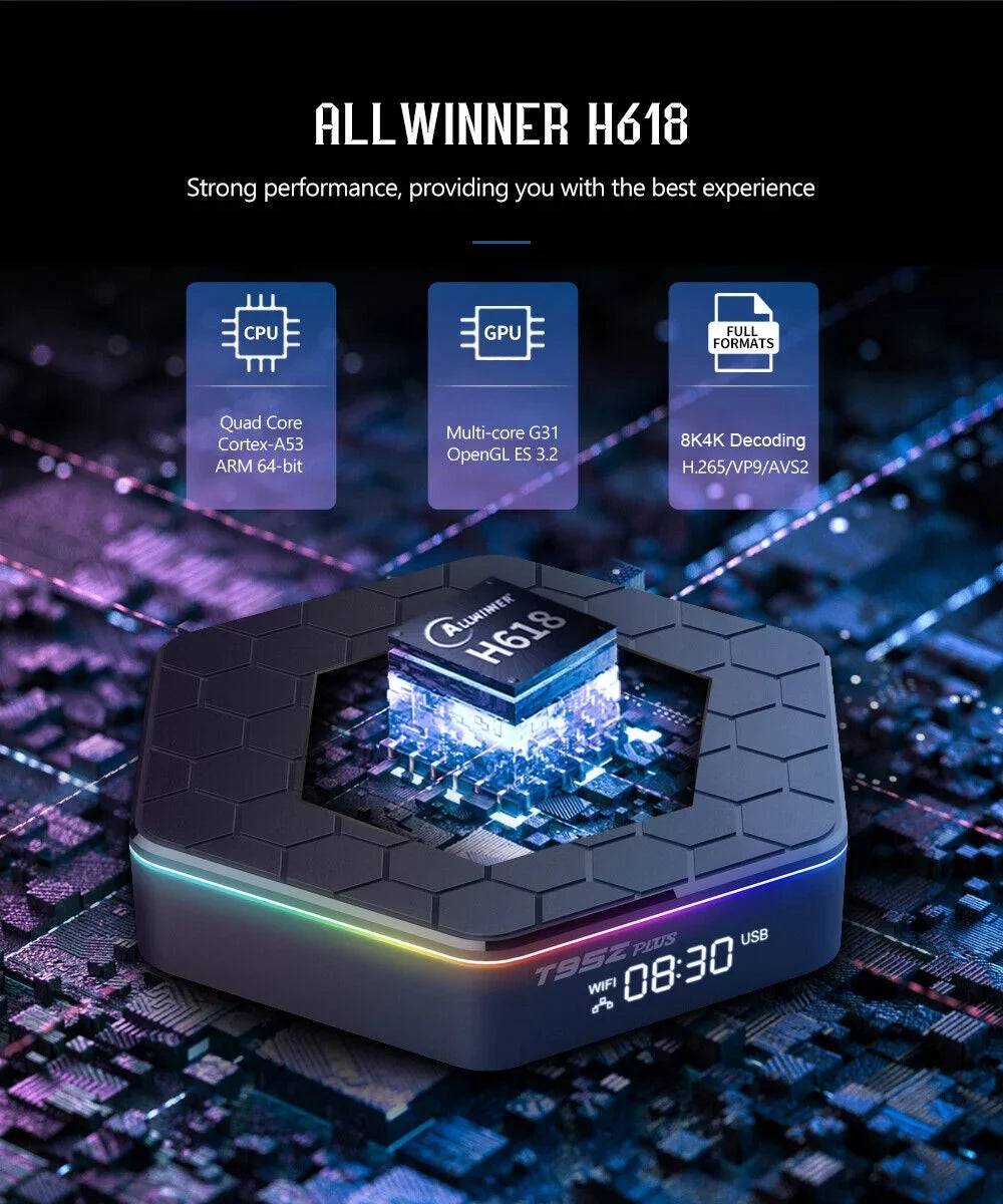Jahy2Tech Quad Core 8K  Video 64GB Memory 6K Stream Player 2023  Plus Smart Android 12.0  Box