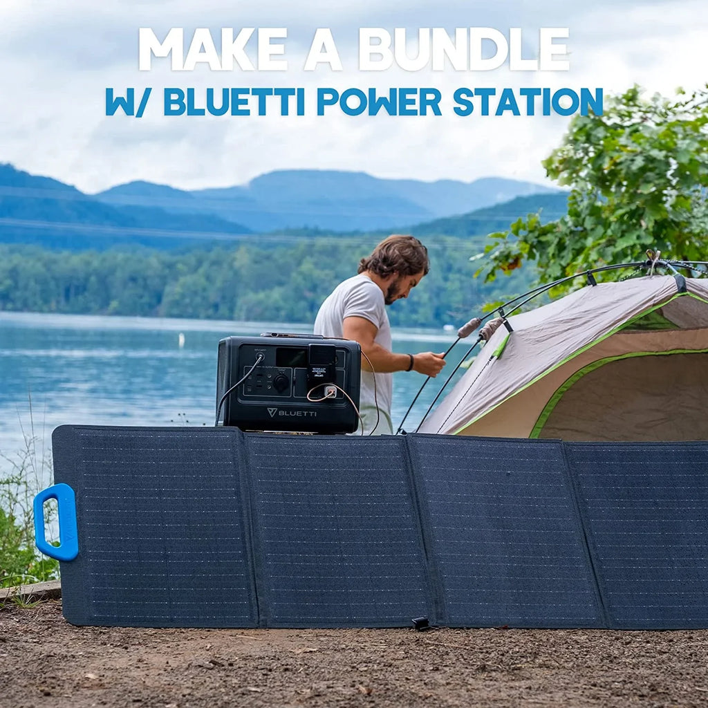 Bluetti 120W Solar Panel for Solar Generators, Foldable Portable Solar Power Supply With Adjustable Kickstand, Off Grid System for Outdoor Adventure, Road Trip, Emergency