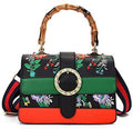 Asge Medium top handle bag with Bamboo Detachable wide shoulder strap crossbody bags for women Vintage Satchel Handbag Trendy Shoulder Bags