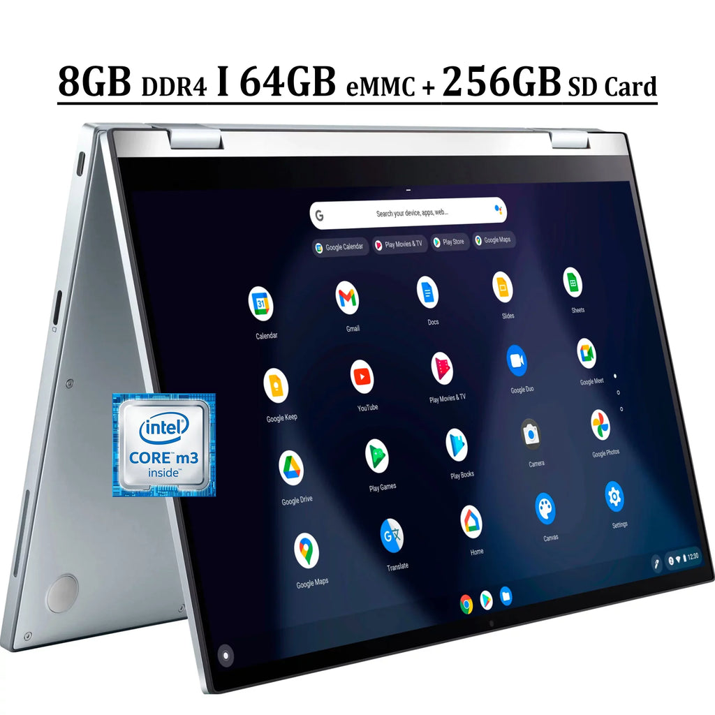 Chromebook Flip  14 2-in-1 Business Laptop 14"   Touchscreen Intel Core -8100Y Processor 8GB  64GB eMMC + 256GB  Card Intel  Graphics 615 - Webcam Chrome  Silver
