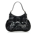 Pre-Owned Gucci Ribbon Handbag Hobo Bag 189885 Black Patent Leather Ladies  (Good)