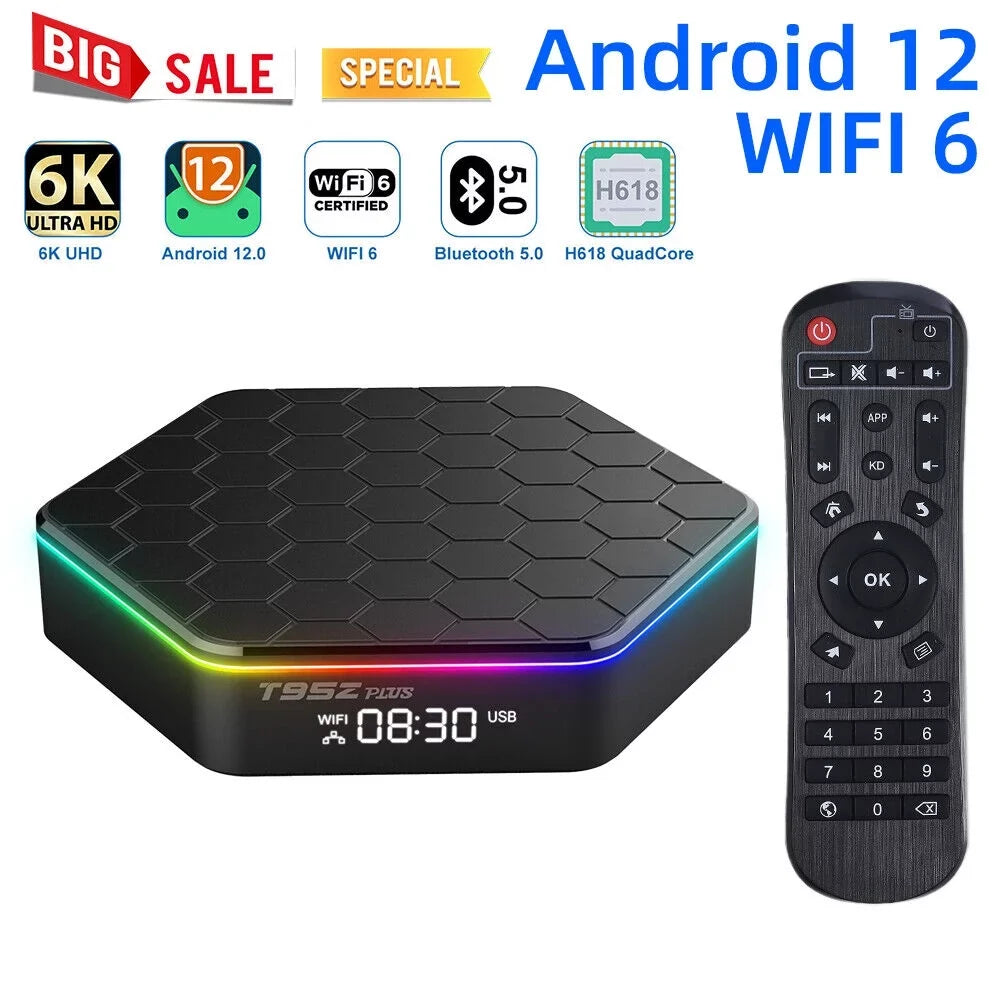 Jahy2Tech Quad Core 8K  Video 64GB Memory 6K Stream Player 2023  Plus Smart Android 12.0  Box