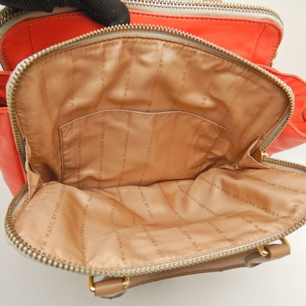 Pre-Owned    Handbag Leather Grey Orange 251616 (Good)