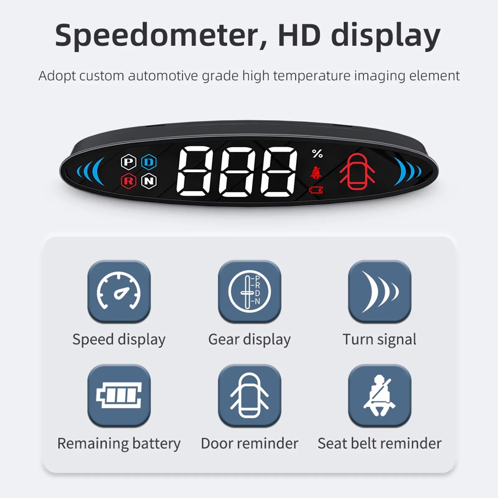 Nebublu Tesla Model 3 Model  Head Up Display， Digital Speedometer Display, Vehicle Speed, Gear, Turn Signal, Battery, Door Reminder, Seat Belt Reminder
