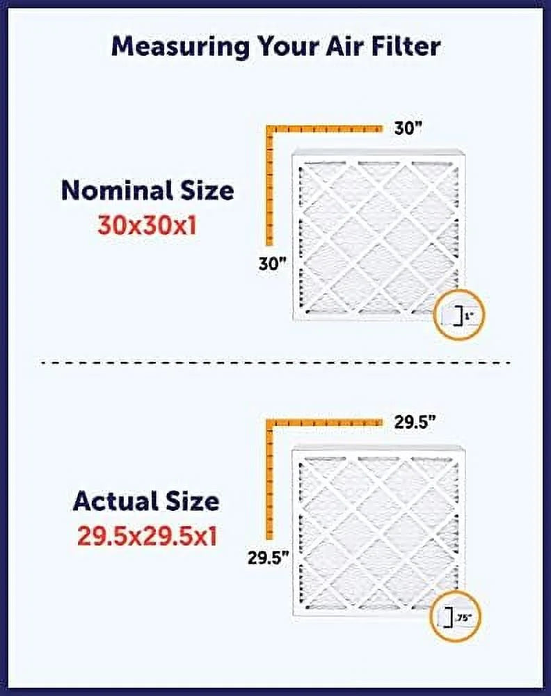 12  12  1 Air Filter | 4- |  8  Pleated Furne Filters | tual Size 12  12  .75