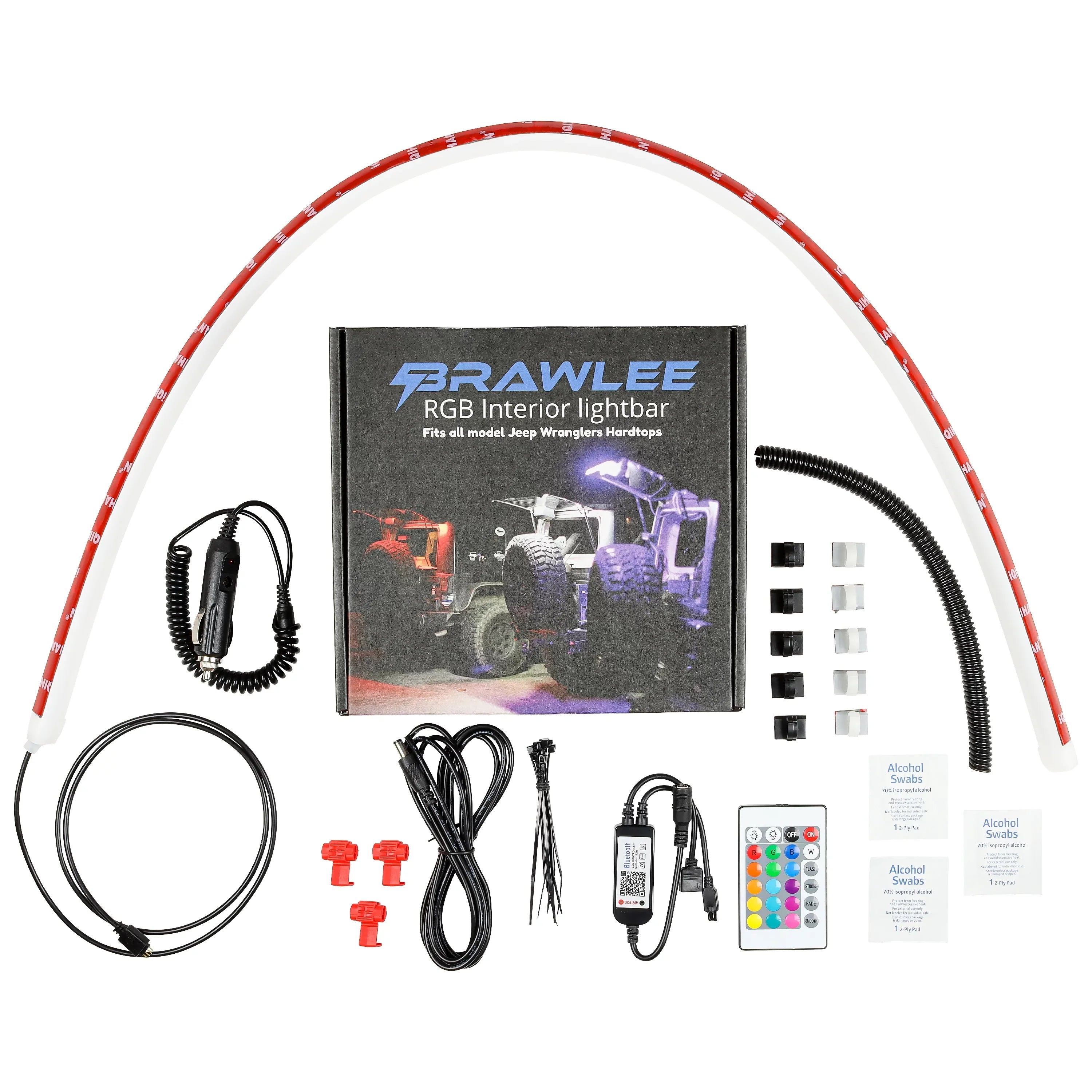 Brawlee Silicone  Interior Bluetooth Light Bar with Remote By Done Right  . Fits All Jeep Wranglers Hardtop Models  of , , , , , ,  from 1987 -2023.