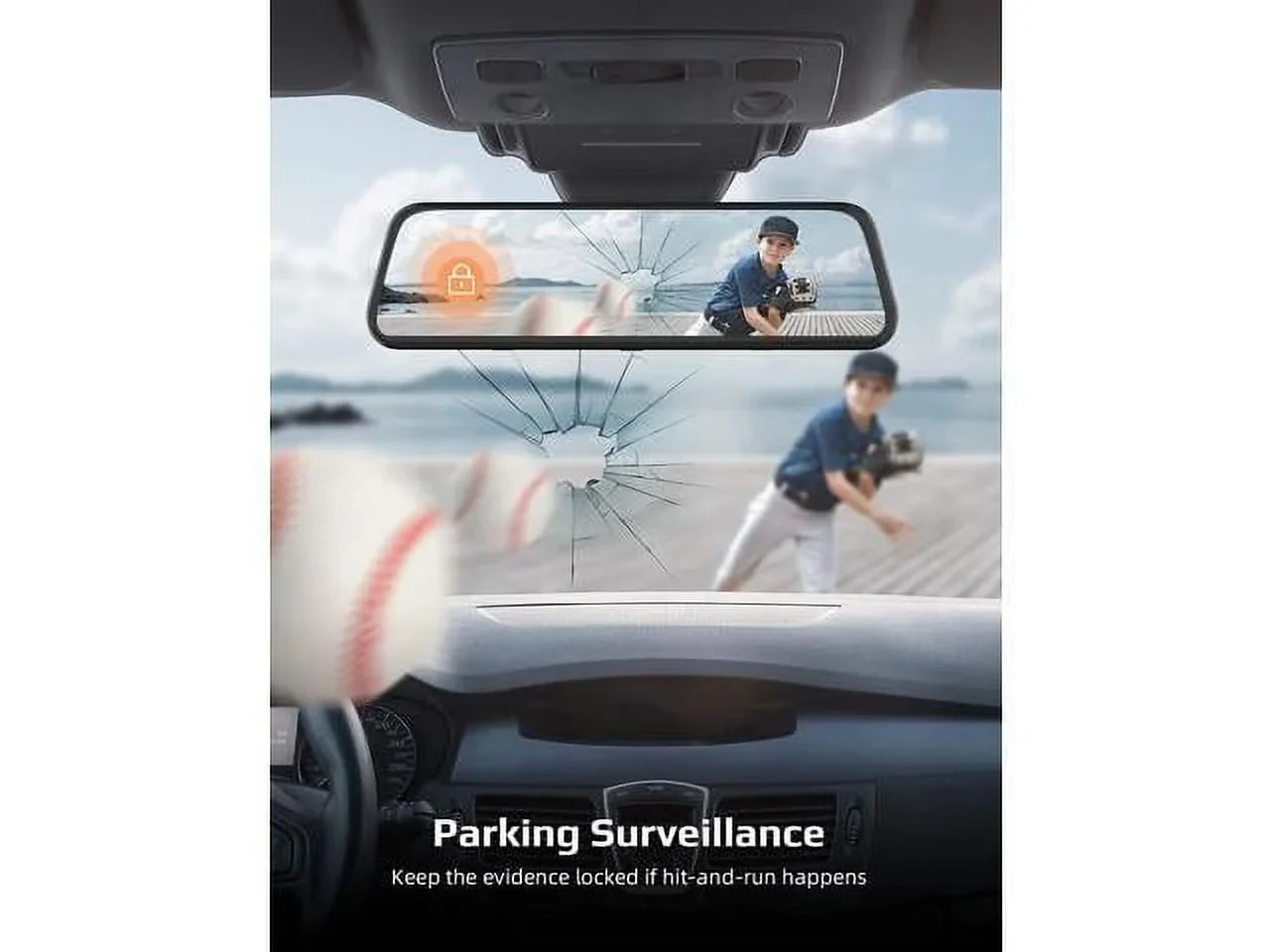 4K 12" Rear View Mirror Camera, Backup Camera, , Superior Sensor for Enhanced Night Vision, -Sensor, Parking Assistance for Cars Trucks