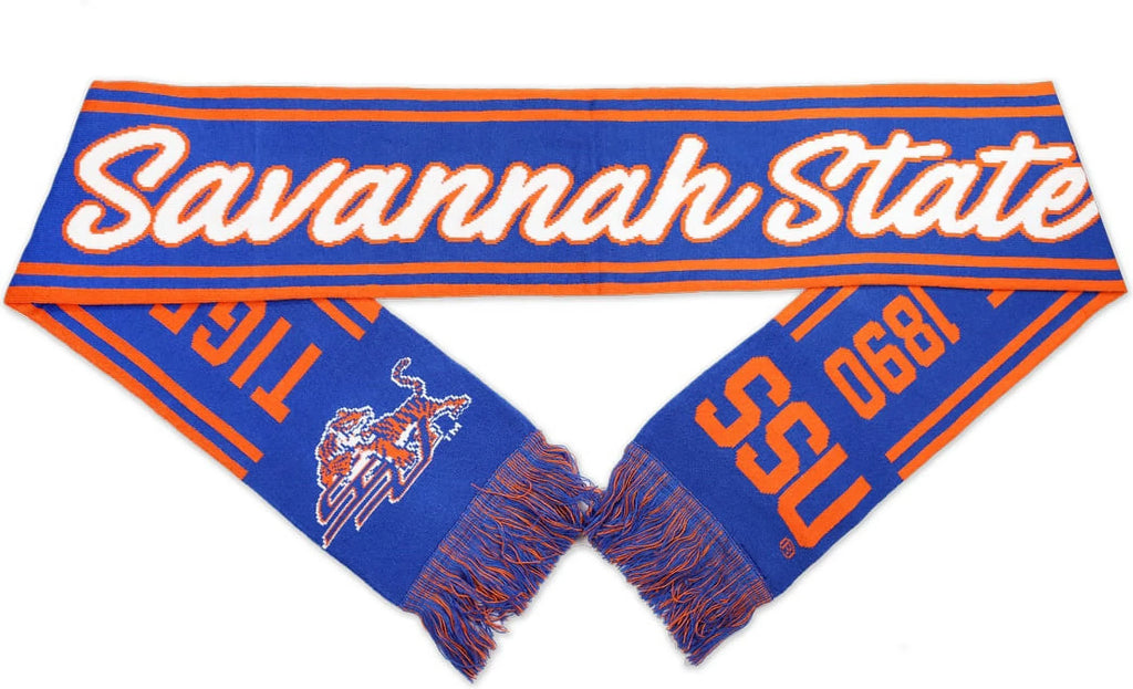 Big Boy Savannah State Tigers  Knit Scarf [Royal Blue - 80" x 7"]