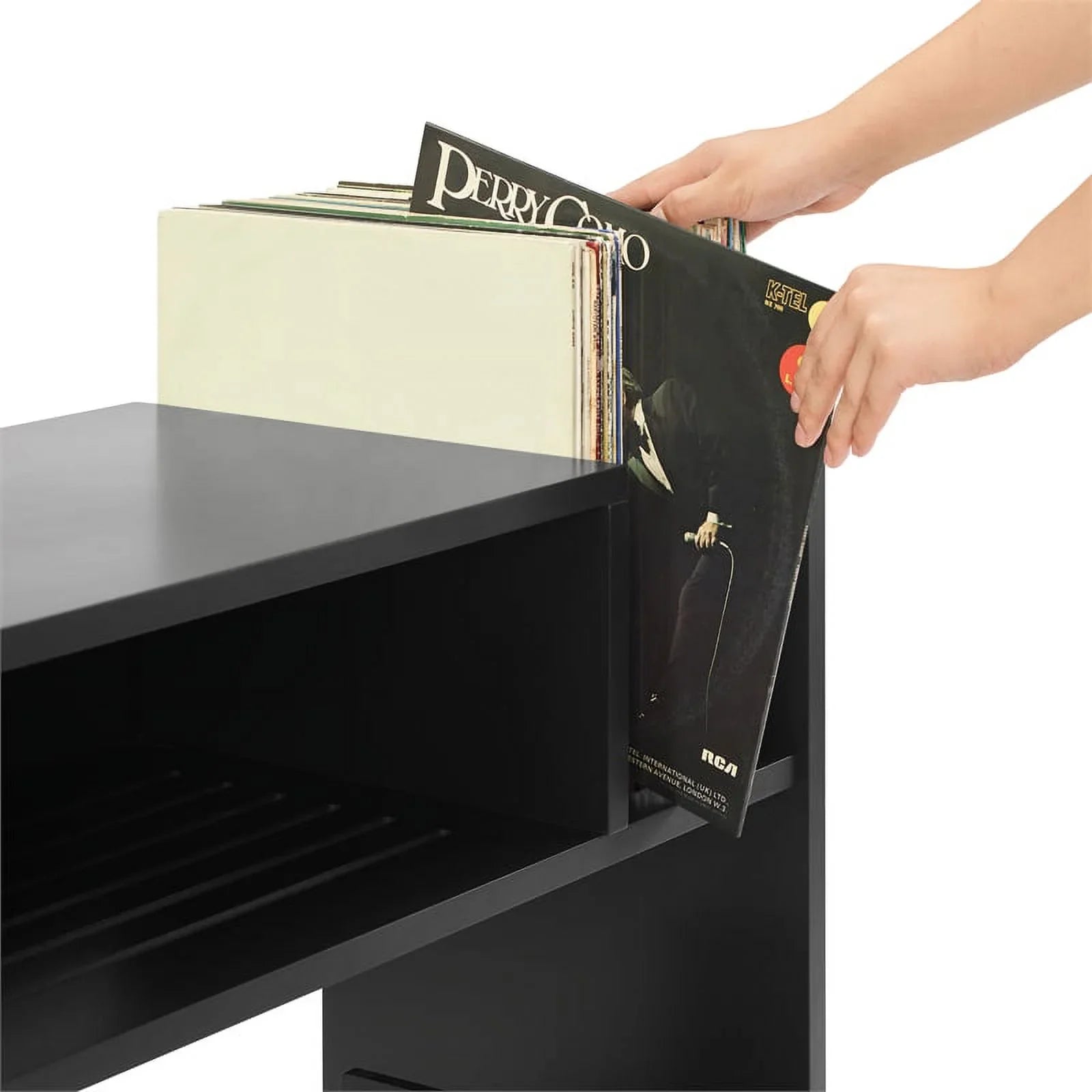 Crosley Furniture Portland Vinyl Record Storage Tv Stand and Entertainment Center, Media Console