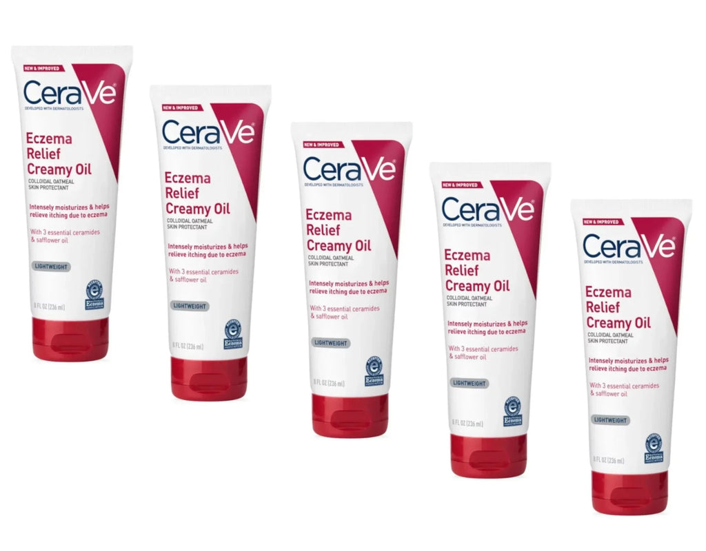 Cerave Eczema Relief Creamy Oil Oatmeal Skin Protectant, 8 Fl. Oz. - Pack of 5