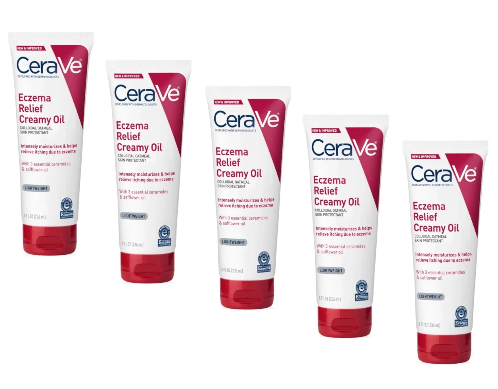 Cerave Eczema Relief Creamy Oil Oatmeal Skin Protectant, 8 Fl. Oz. - Pack of 5