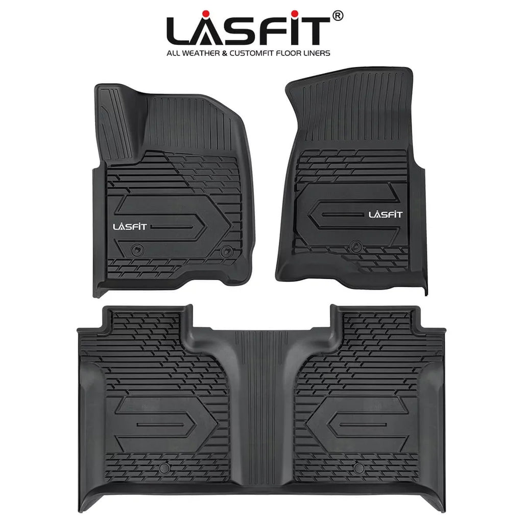Lasfit Floor Mats for Chevrolet Silverado/ Sierra 1500 2019-2022 & 2500HD/3500HD 2020-2022 Crew Cab (Don't Fit Double Cab, Plastic Storage, Without Storage)