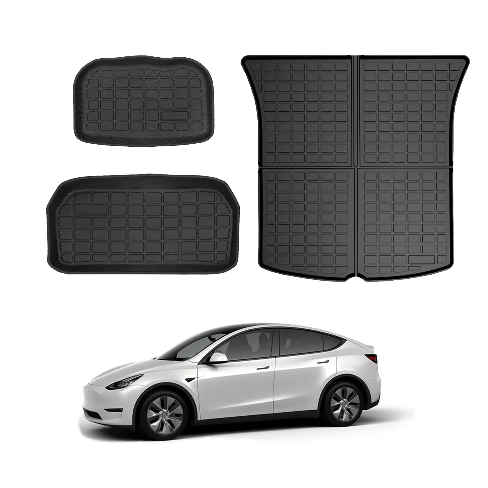 Tesla Model  Storage Mat and Cargo Liners, Tesla Model  Accessories, All Weather Trunk Mat, Waterproof Rear Cargo Mat Custom Fit for Tesla, Heavy Duty Floor Mats
