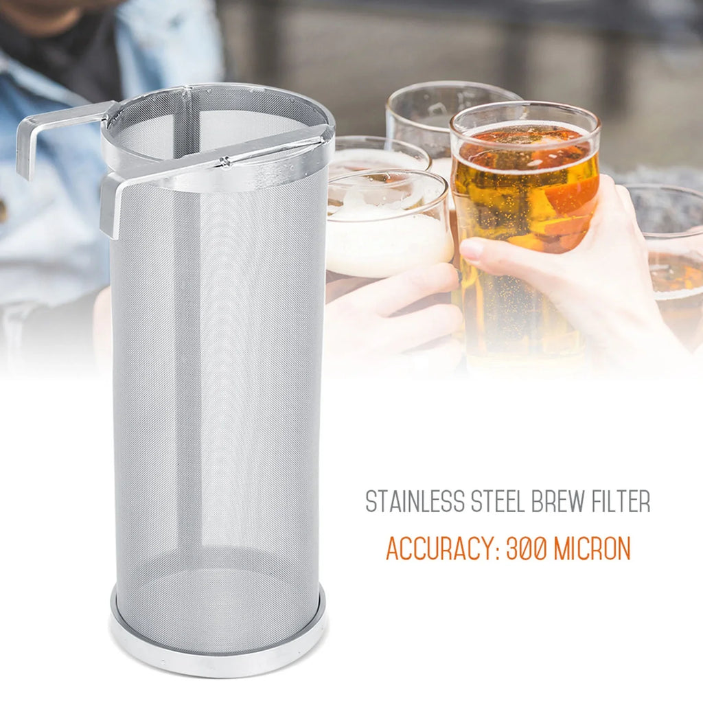 Regun Brew Filter,300 Micron Stainless Steel Homemade Brew Beer Hop Mesh Filter Strainer (Size : 10 25.5cm)