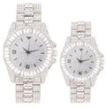King and Queen Bling'ed Out His and Hers Hip Hop Matching Watch Set - Perfect for Today's Power Couple on Point -  His/Hers (ST10372Slv Silver)