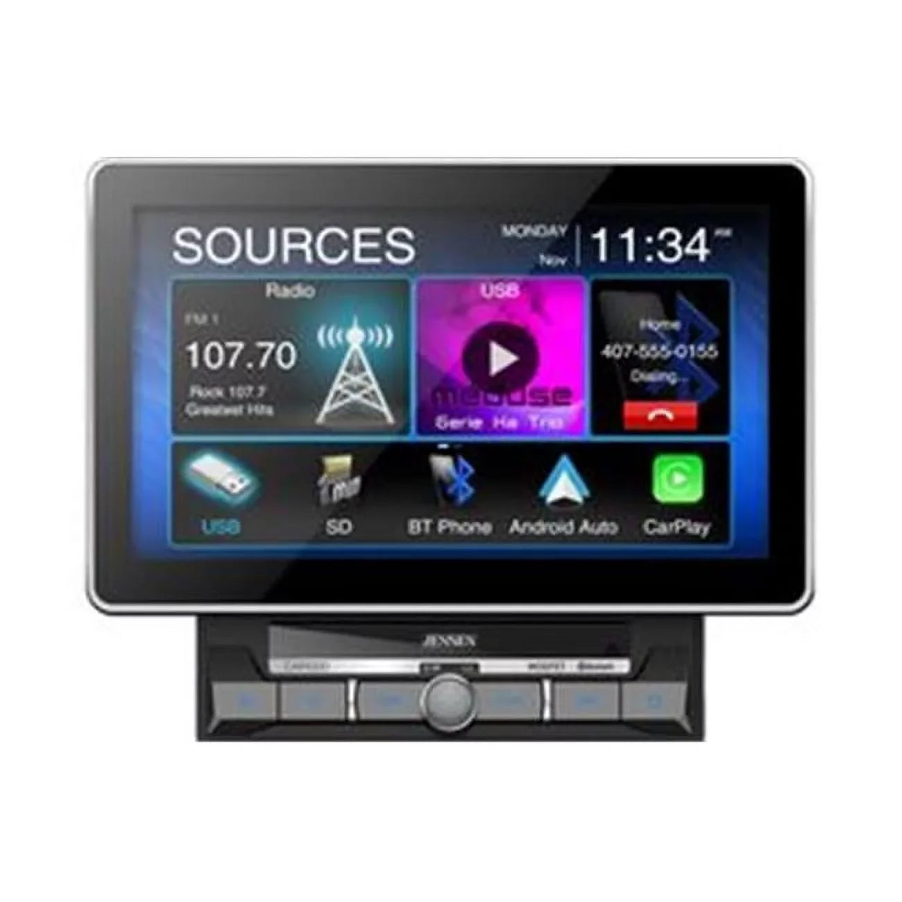 Jensen  2 Din 10 in.  Mechlesss Carplay & Android Auto