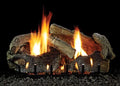 18" Stacked Aged Oak Logset with Manual / Slope Glaze Burner,