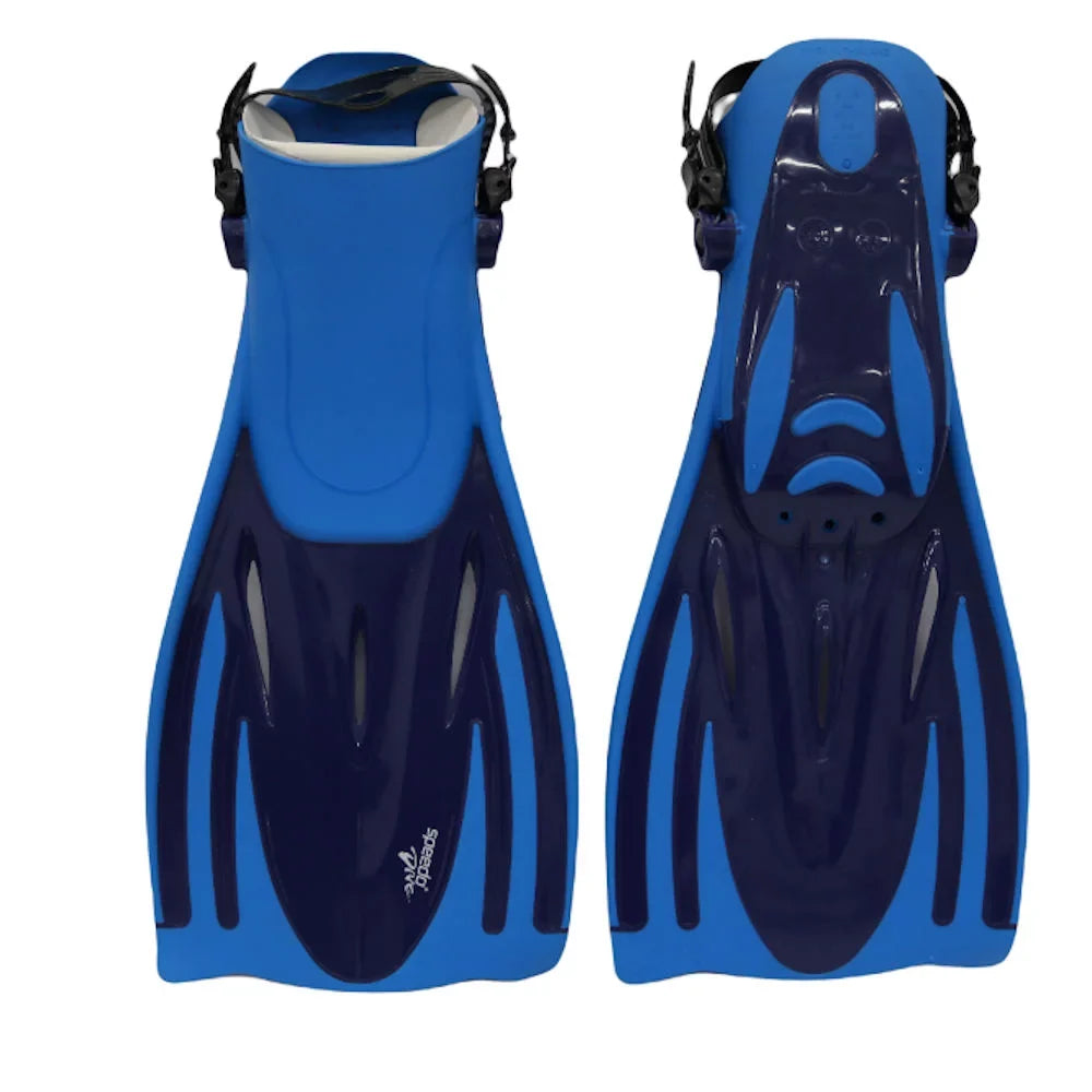 Speedo Adult Hydroscope Mask + Snorkel + Fin Set w/Carry Bag / Shoe Size 9-13