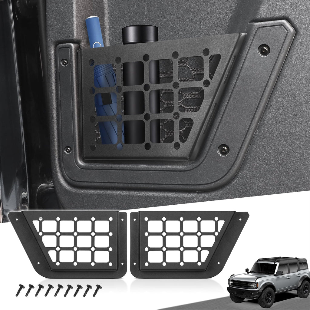2Pcs Rear Door Storage Pocket Side Organizer Box Compatible with for Ford Bronco Accessories