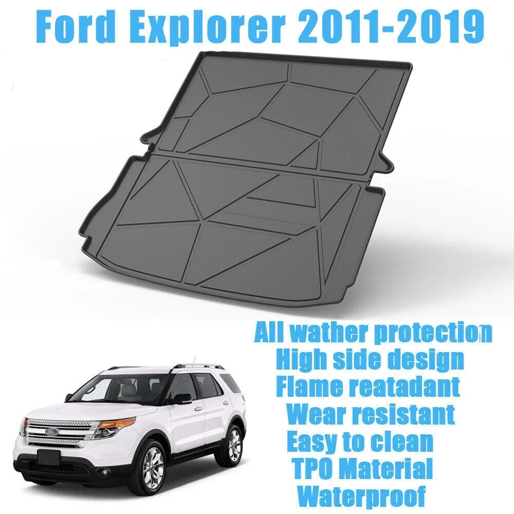 Custom Trunk Liner Cargo Mats for Ford Explorer 2011-2019 Waterproof Non 7-seats Models