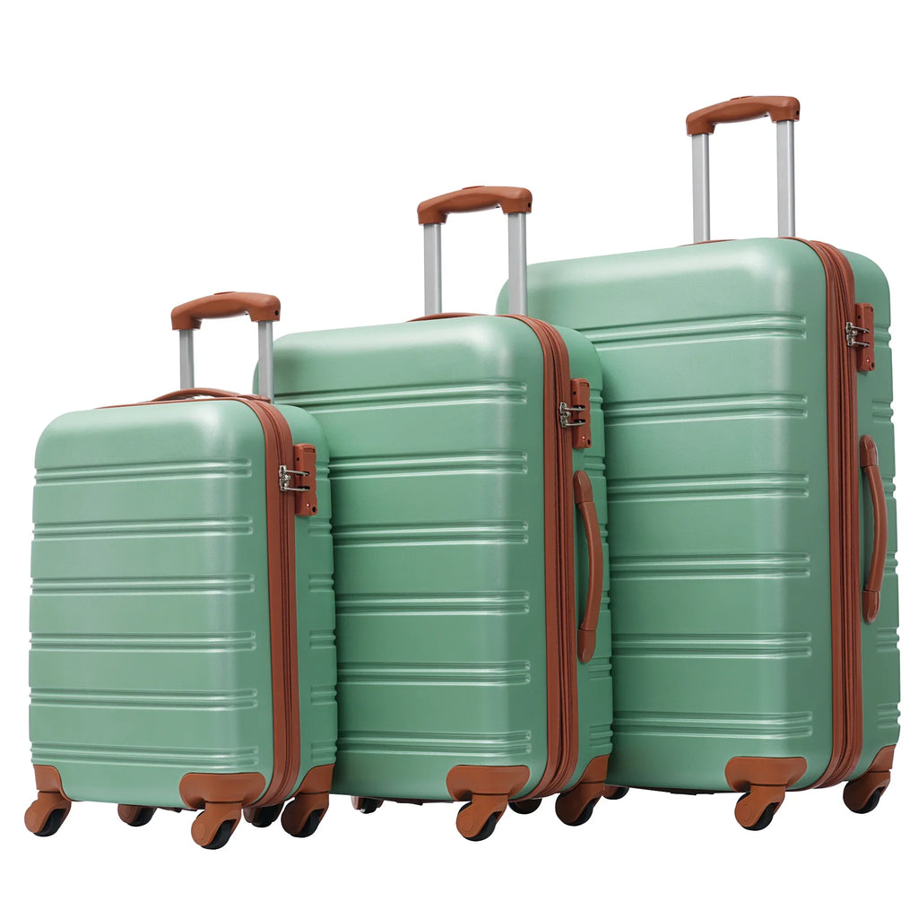 Crtynell 3 Piece Luggage Set Hardside Spinner Suitcase with  Lock 20" 24" 28" Available