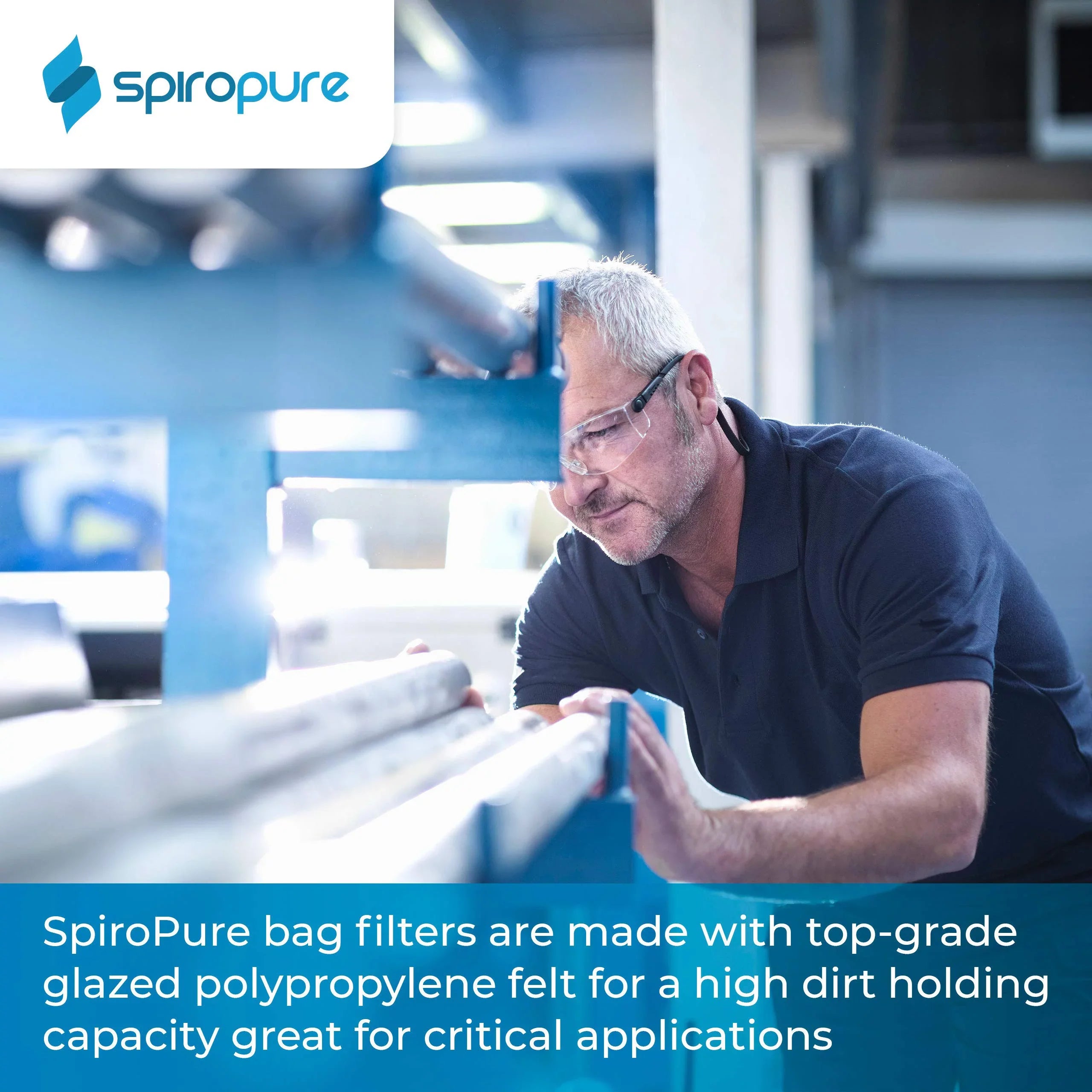 SpiroPure --420-10 10 Micron #4 (20”) Glazed Polypropylene Felt Liquid Bag Filter -420-10 155388-03 (Case of 40)