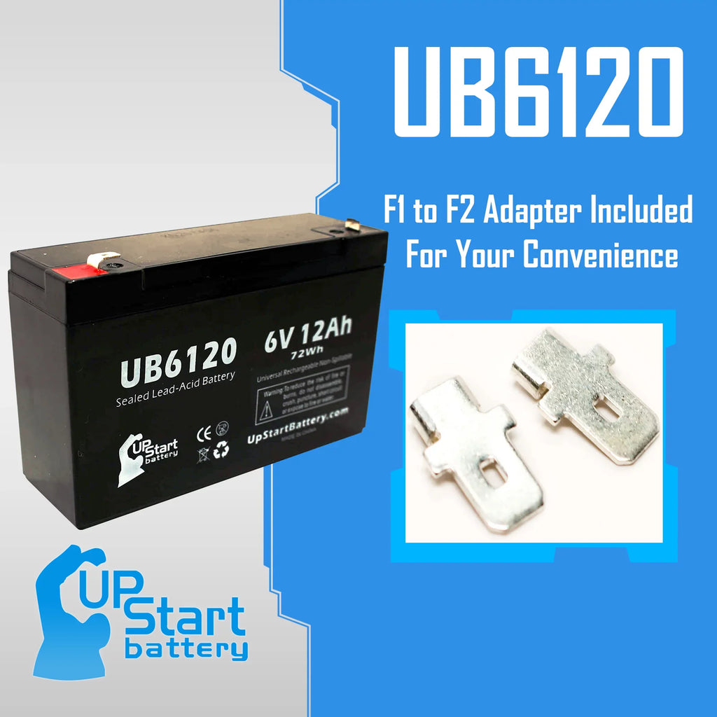 3x Pack - Compatible Tripp-Lite 850 Battery - Replacement  Universal Sealed Lead Acid Battery (6V, 12Ah, 12000mAh,  Terminal, , ) - Includes 6  to  Terminal Adapters