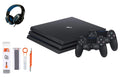 Pre-Owned Sony PlayStation 4 Pro 1TB Gaming Console Black Headset 2 Controller With   Cleaning Kit Bundle (Refurbished: Like New)