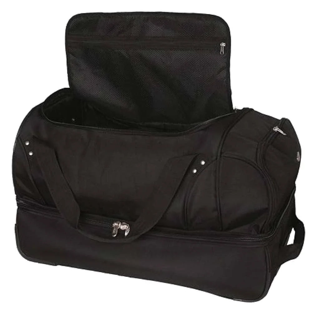 Ohio State Buckeyes Black 27'' 2-Wheel Drop Bottom Rolling Duffel Bag
