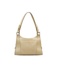 Pre-Owned  Handbag White Cream Yellow Leather Ladies (Fair)